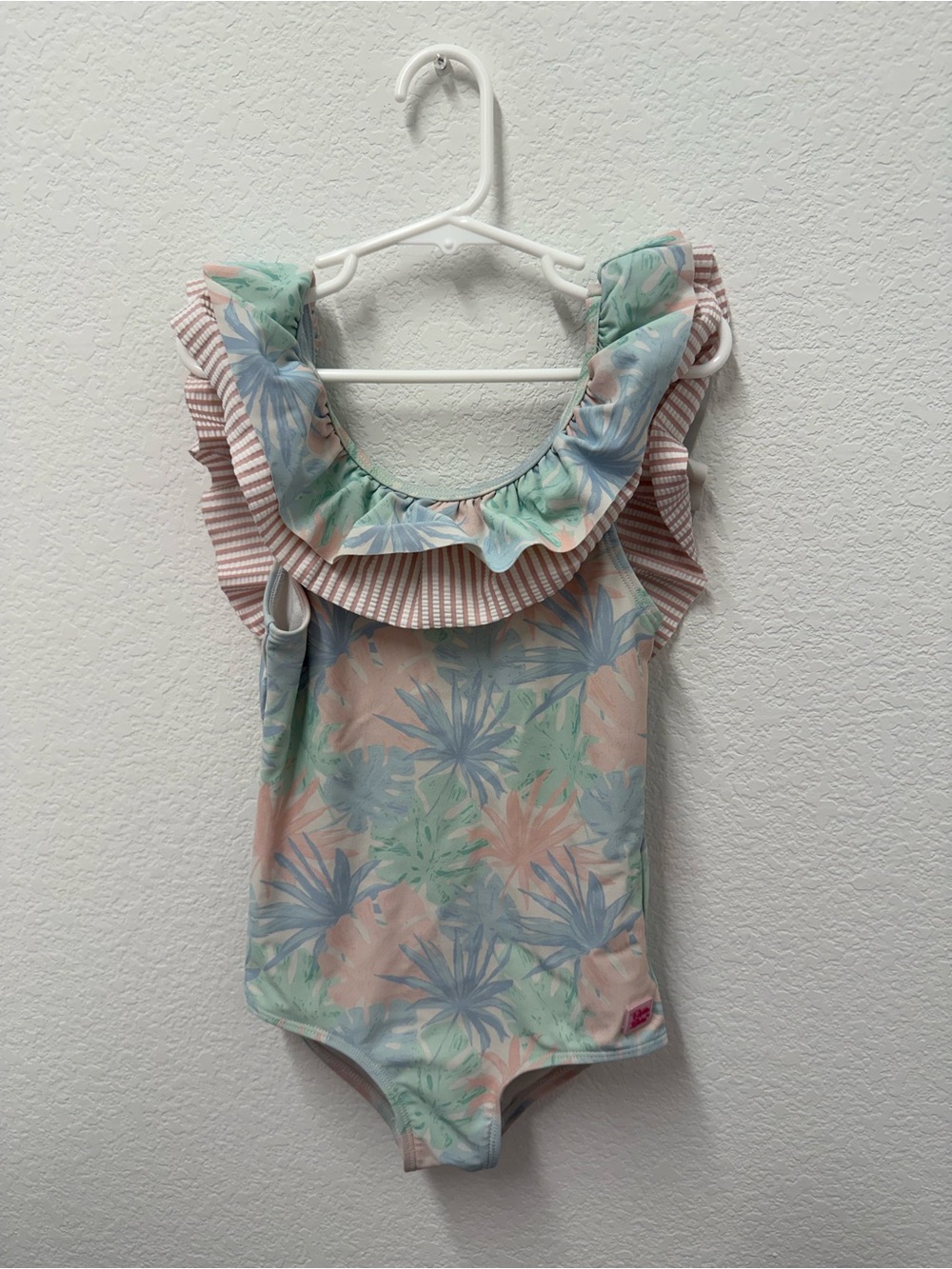 Ruffle Butts Pastel Floral Ruffle One-Piece in Mint, Blush & Light Blue